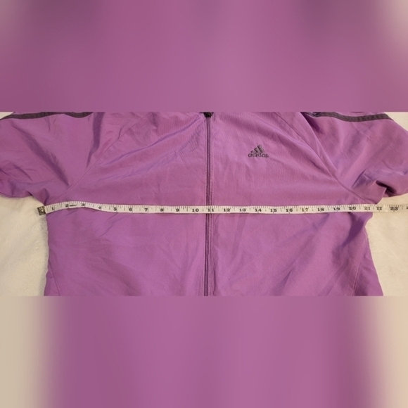 Adidas Jacket Medium Light Purple & Gray Classic Windbreaker - Picture 7 of 11